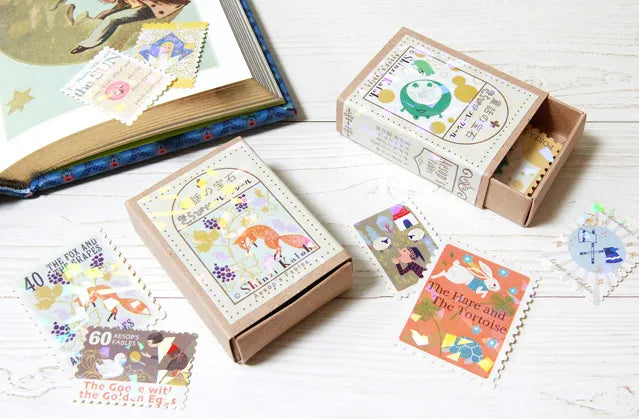 Shinzi Katoh - Cajita de pegatinas 30ud - Aesops Fables1