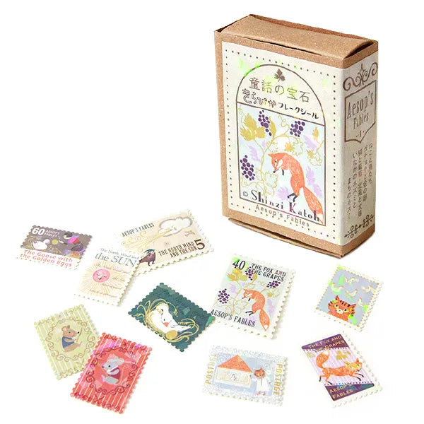Shinzi Katoh - Cajita de pegatinas 30ud - Aesops Fables1