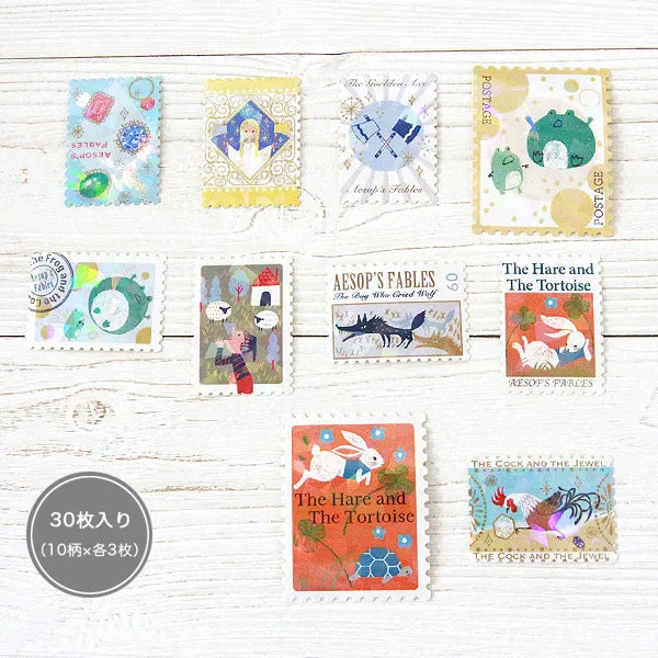 Shinzi Katoh - Cajita de pegatinas 30ud - Aesops Fables2