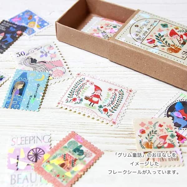 Shinzi Katoh - Cajita de pegatinas 30ud - Grimm's FairyTales2