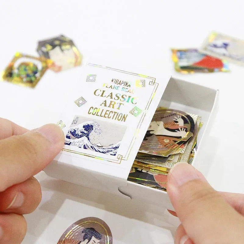 Shinzi Katoh - Cajita de pegatinas 32ud - Hokusai/Sharaku/Sotatsu/Moronobu - Classic Art Collection