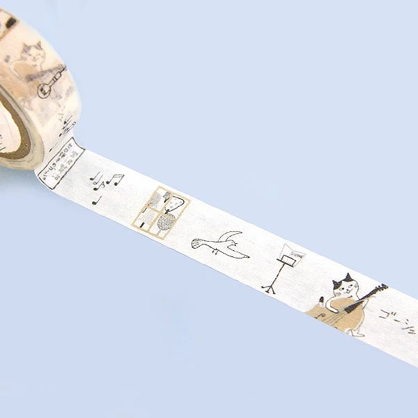 Shinzi Katoh - Washi Tape Monochrome 15mm - Gauche The Cellist
