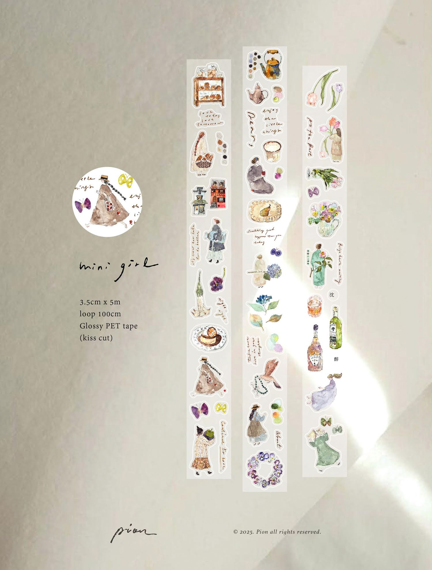 PION - PET Tape Precortado 35 mm - Glossy - Mini Girl