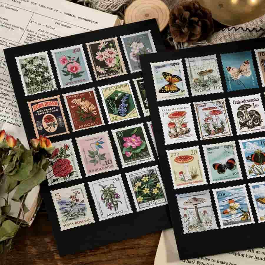 MO·CARD - Pegatinas Sellos 46 ud- Flores