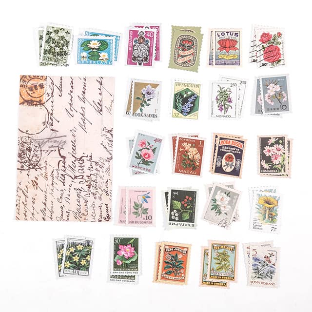 MO·CARD - Pegatinas Sellos 46 ud- Flores
