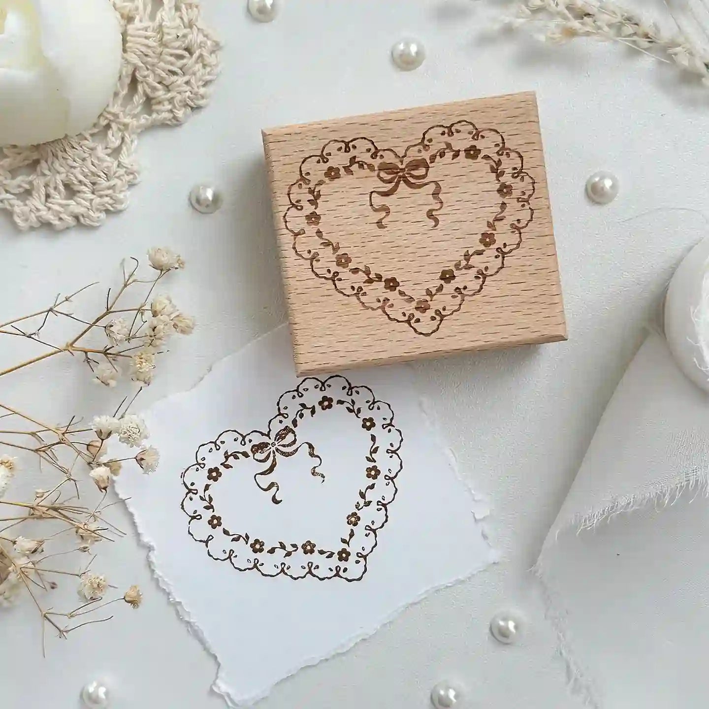 Leela Journals - Sello de madera - Love & Lace