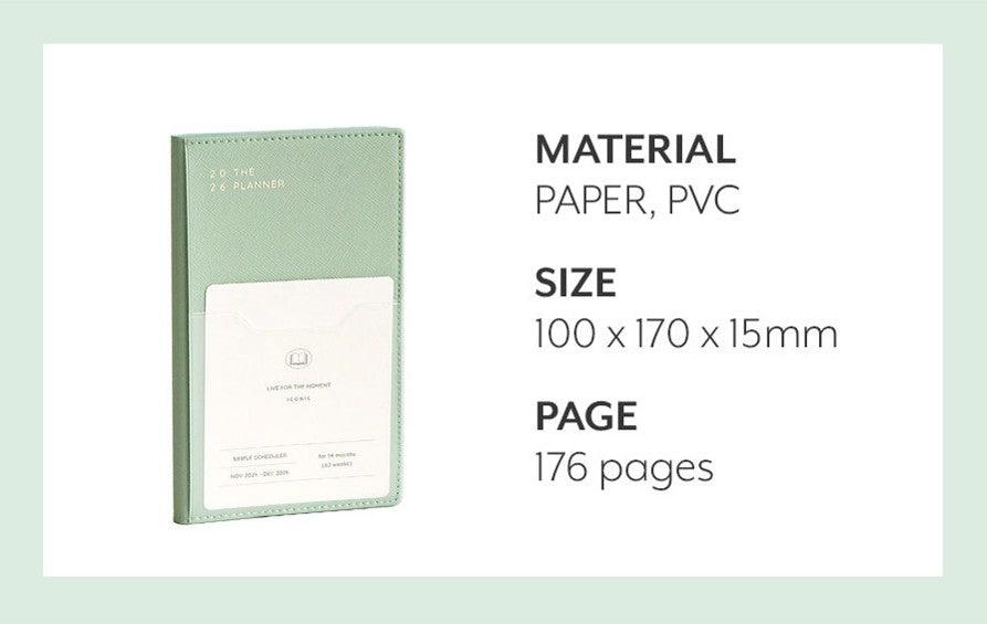 Iconic - Agenda Anual 2026 - Semana Vista B6 - The Planner S - Cream Mint