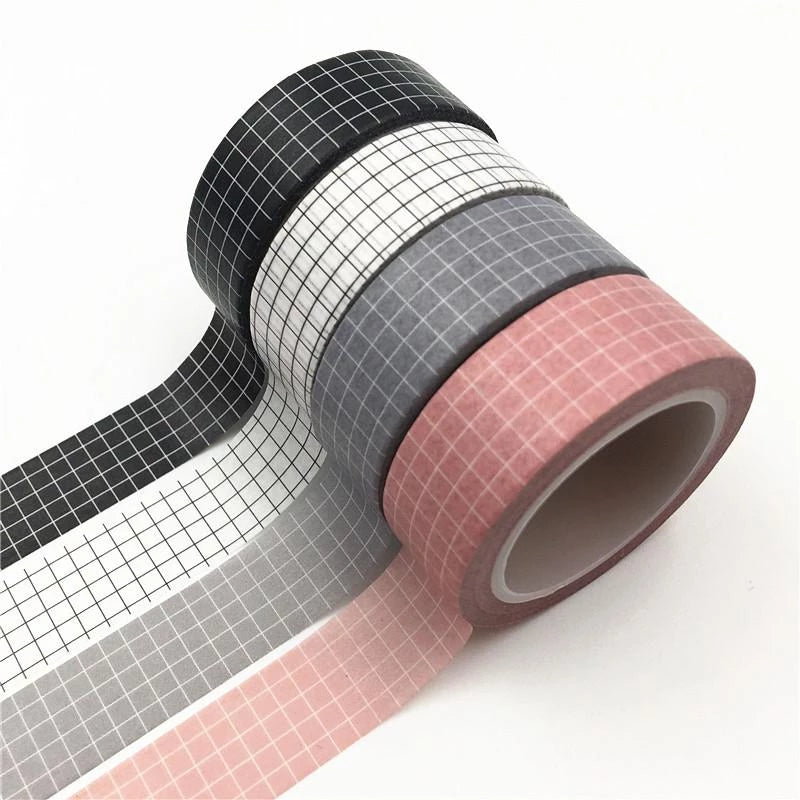 Ayron - Washi tape - Cuadrícula blanco