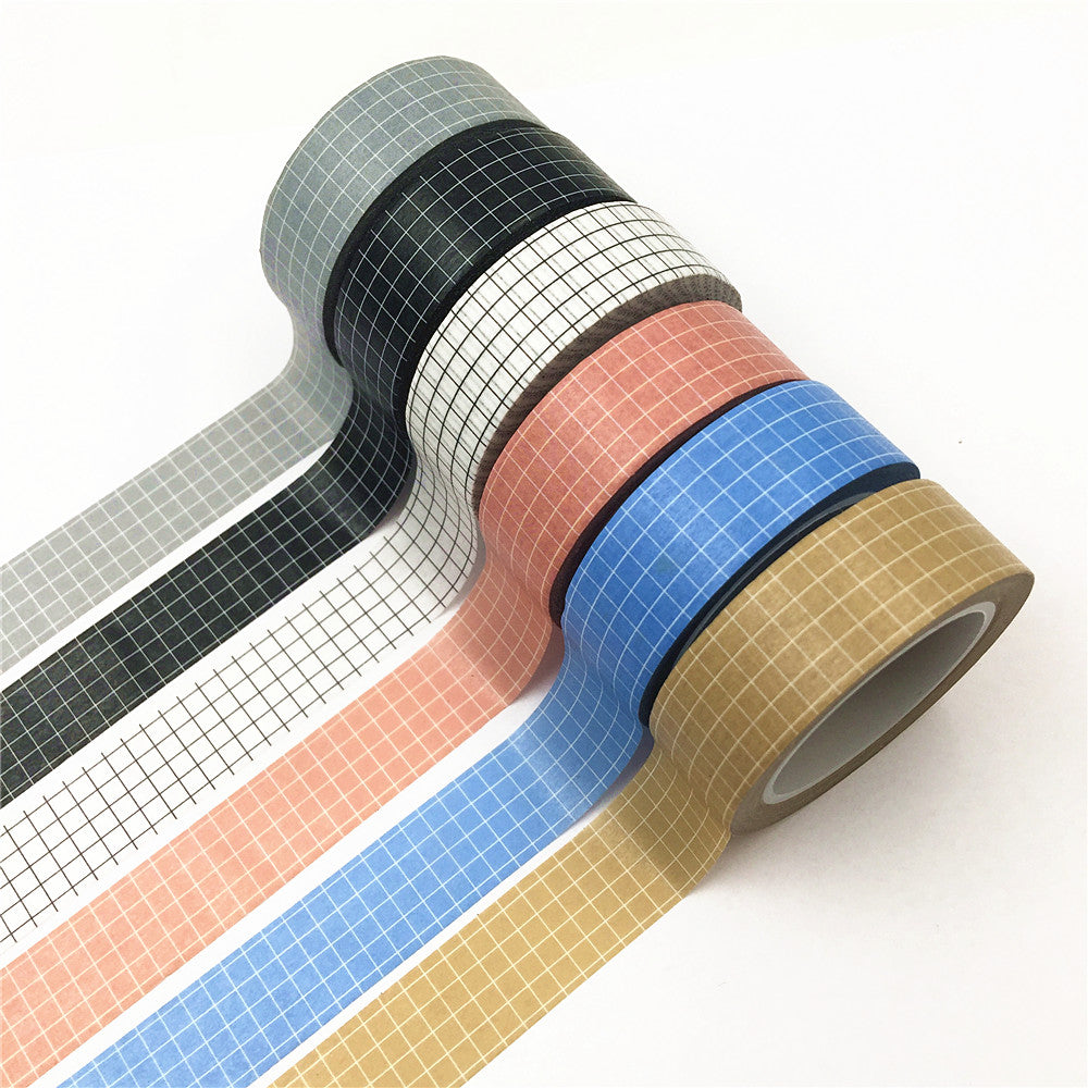Ayron - Washi tape - Cuadrícula blanco