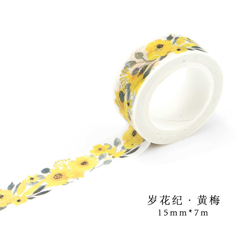 Infeel.Me - Washi tape - 15 mm x 7m - Flores amarillas