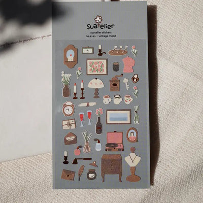 Suatelier - Hoja Pegatinas Adhesivas - Vintage Mood