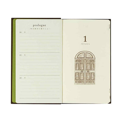 Midori - Diario 3 años B6 - Puerta Marrón