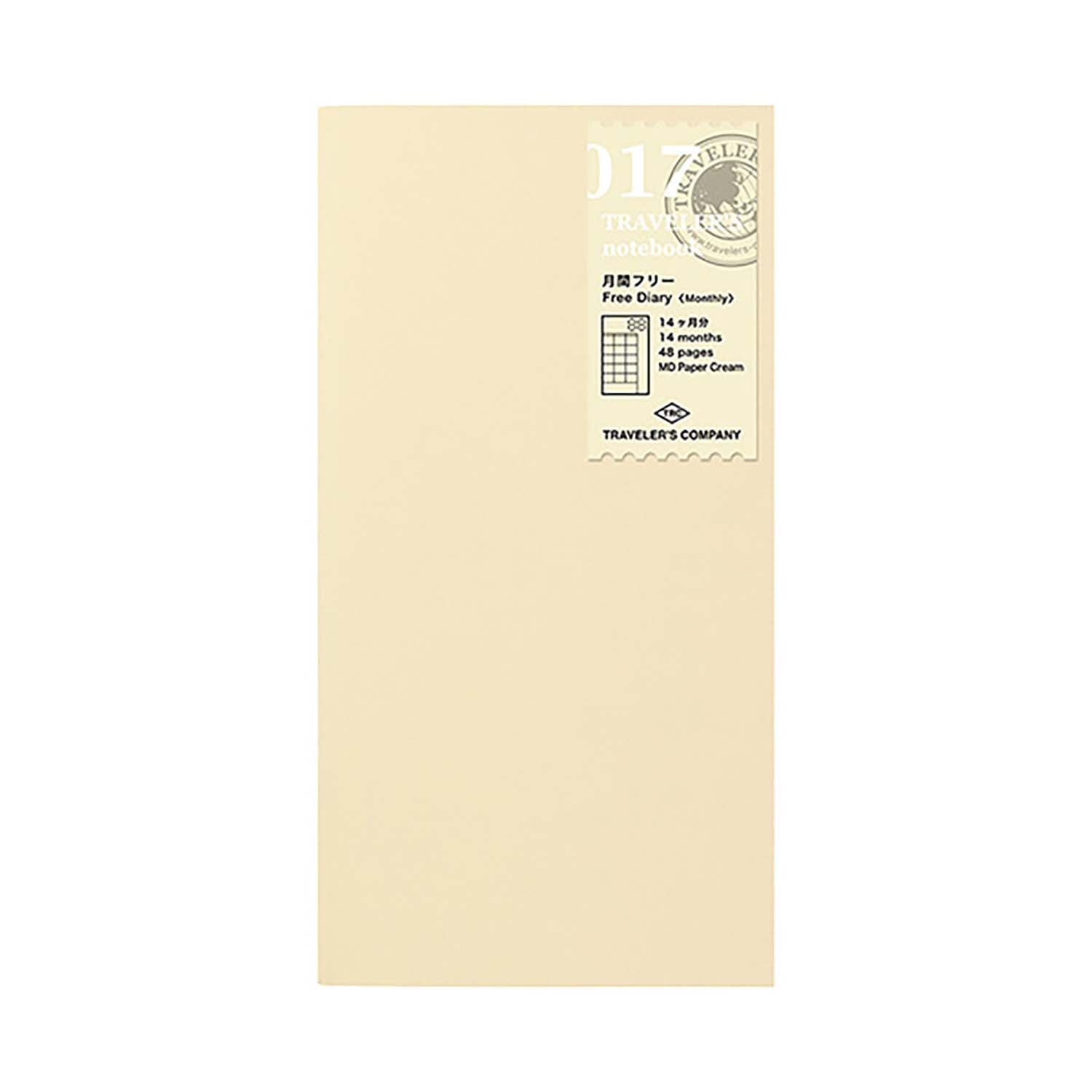 Traveler's Company - Recambio REGULAR 017 - Free Diary (Monthly)