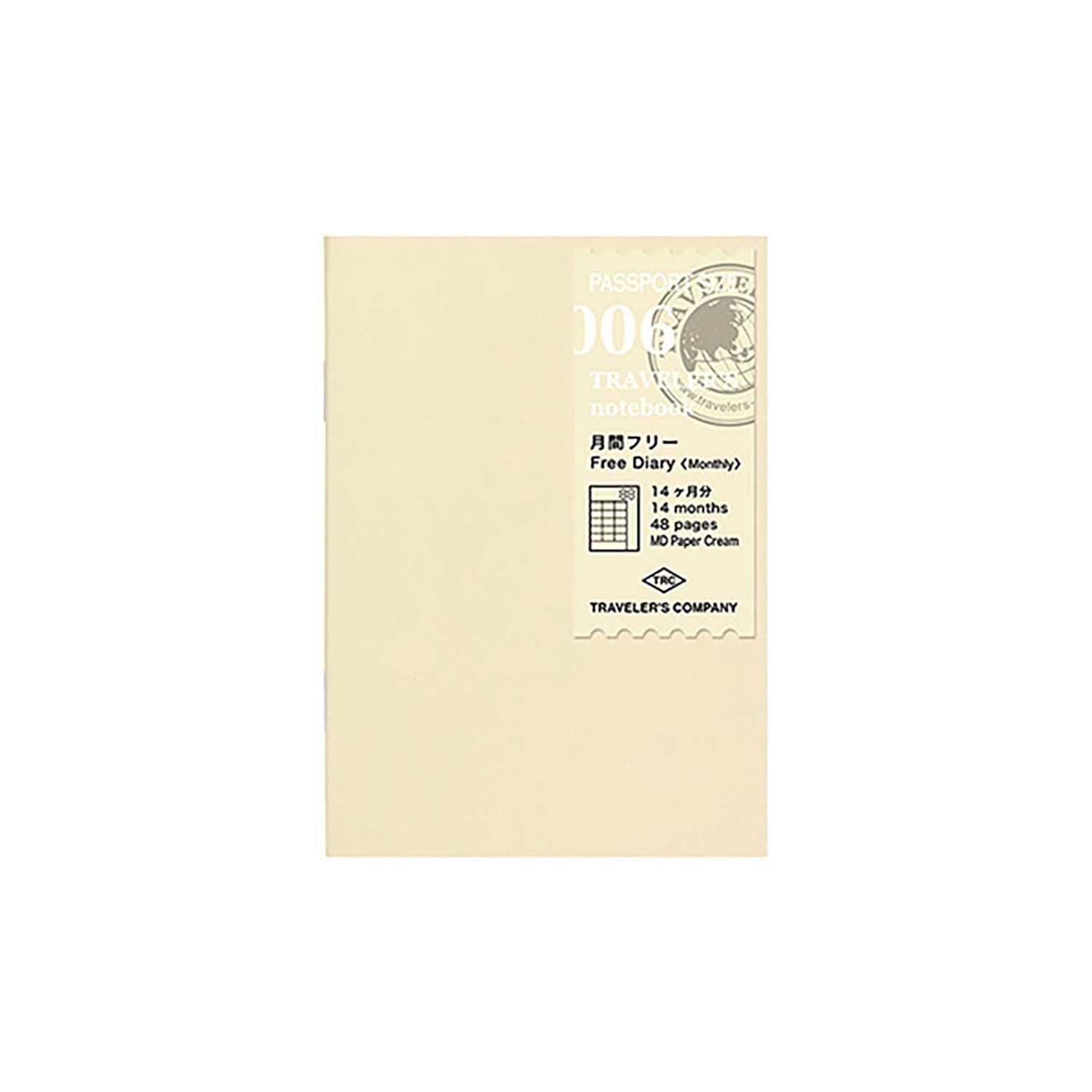 Traveler's Company - Recambio PASSPORT 006 - Free Diary (Monthly)