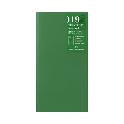 Traveler's Company - Recambio REGULAR 019 - Free Diary (Weekly) + Grid Notebook