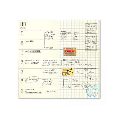 Traveler's Company - Recambio REGULAR 019 - Free Diary (Weekly) + Grid Notebook