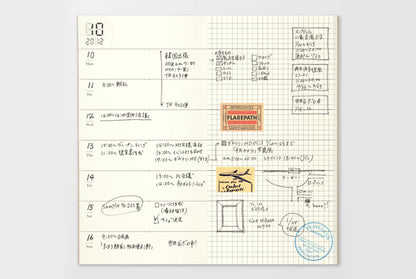 Traveler's Company - Recambio REGULAR 019 - Free Diary (Weekly) + Grid Notebook