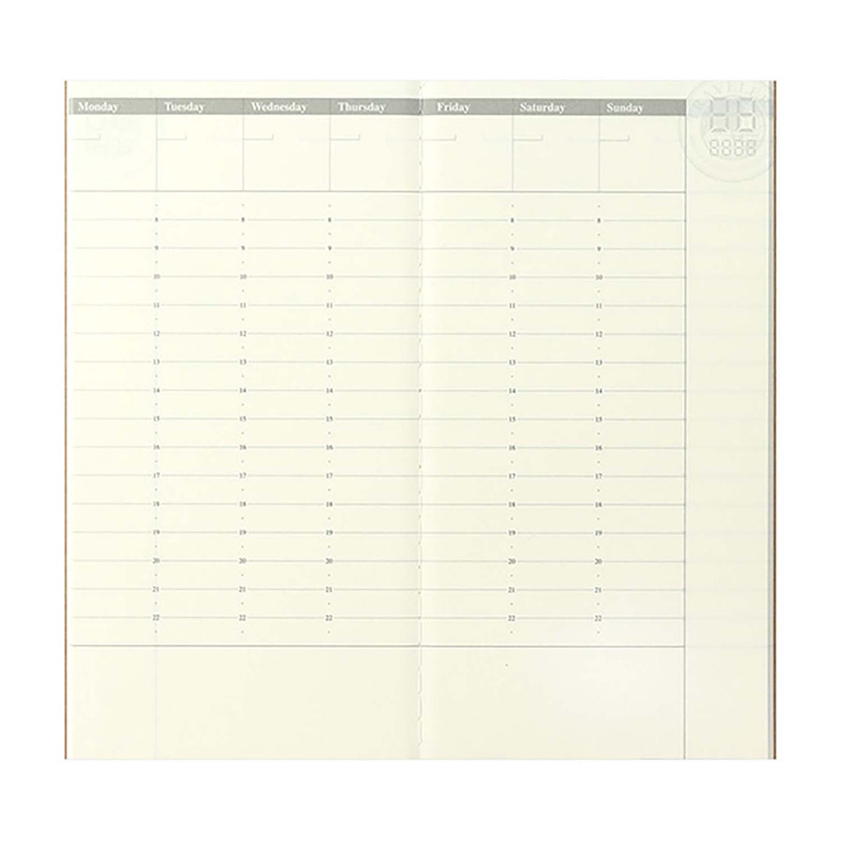 Traveler's Company - Recambio REGULAR 018 - Free Diary (Weekly Vertical)