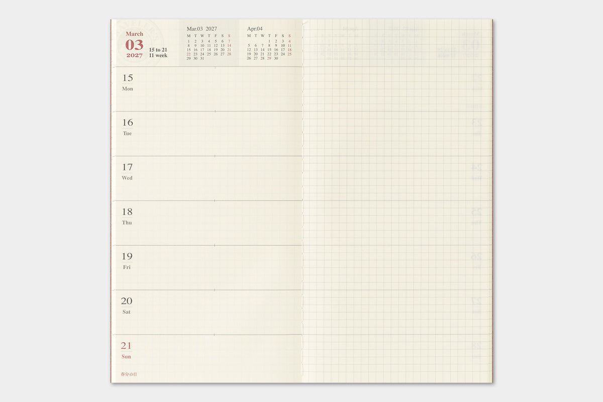 Traveler's Company - Agenda Semanal + Memo REGULAR 2027