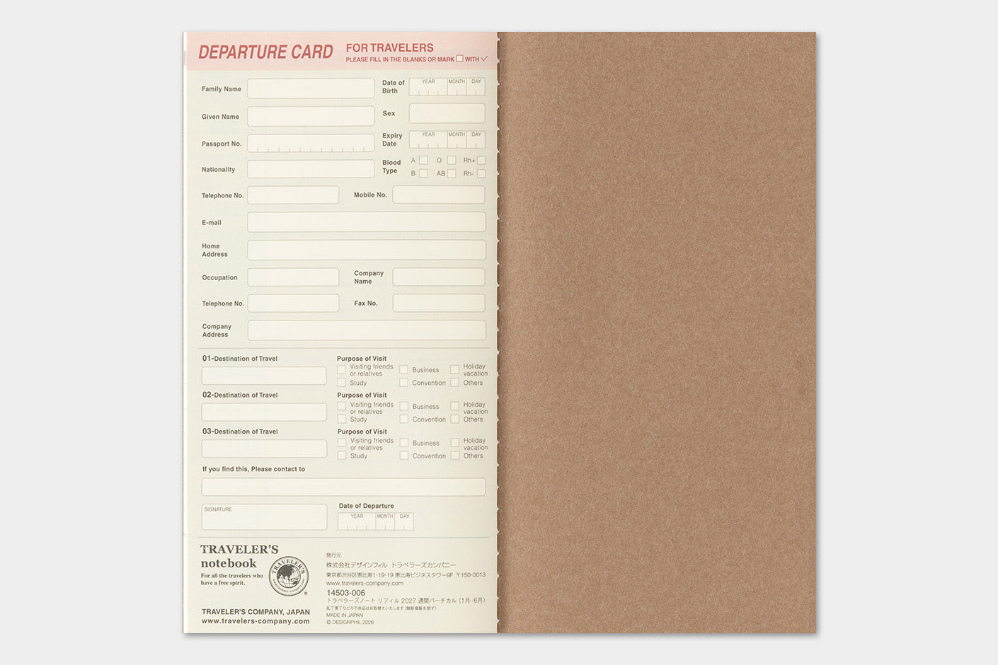 Traveler's Company - Agenda Semanal Vertical REGULAR 2027