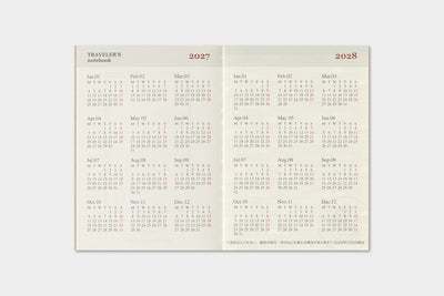 Traveler's Company - Agenda Mensual PASSPORT 2027