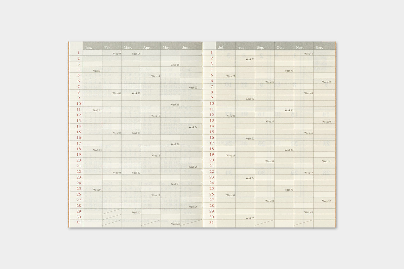 Traveler's Company - Agenda Mensual PASSPORT 2027