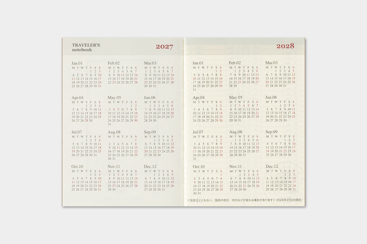 Traveler's Company - Agenda Semanal PASSPORT 2027