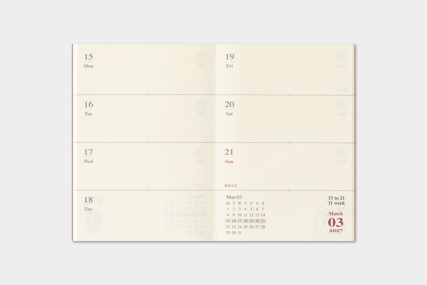 Traveler's Company - Agenda Semanal PASSPORT 2027