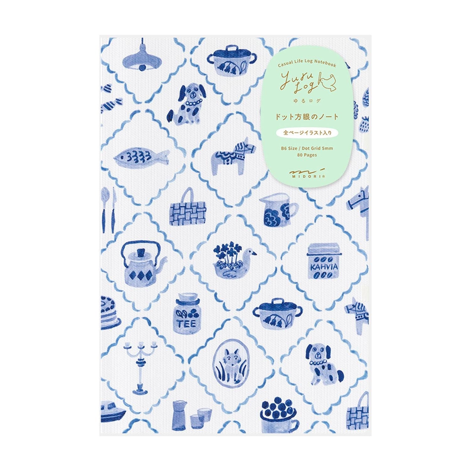 Midori - Cuaderno B6 YURU LOG - Blue Nordic