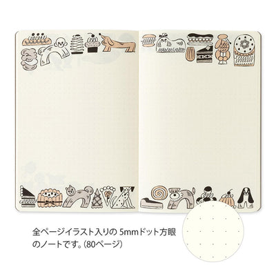 Midori - Cuaderno B6 YURU LOG - Sweets & Animals