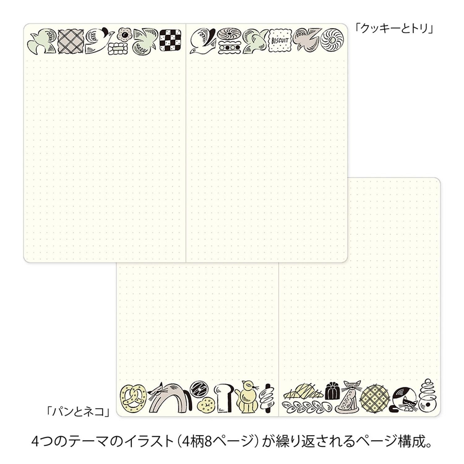 Midori - Cuaderno B6 YURU LOG - Sweets & Animals