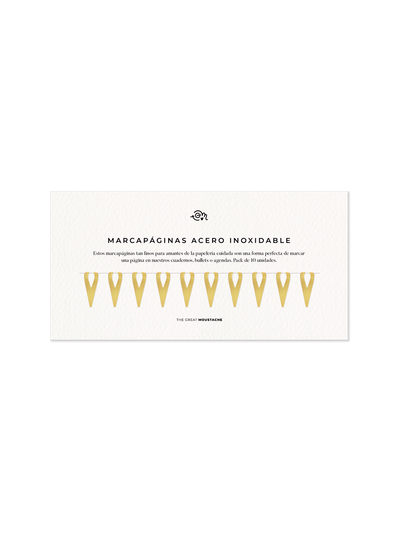 The Great Moustache - Set 10 Marcapáginas Acero Inoxidable