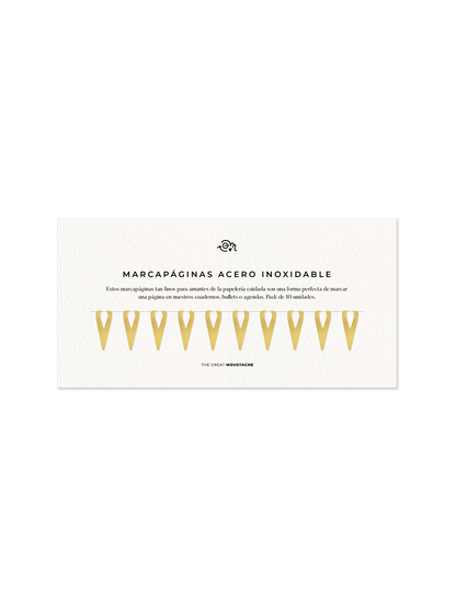 The Great Moustache - Set 10 Marcapáginas Acero Inoxidable