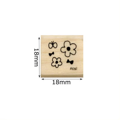 Kodomo No Kao - Sello Love Stamps - Flower and Butterfly