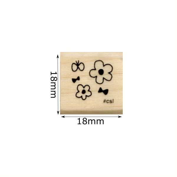 Kodomo No Kao - Sello Love Stamps - Flower and Butterfly