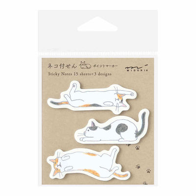 Midori - Notas Adhesivas - Cat Stretching Out