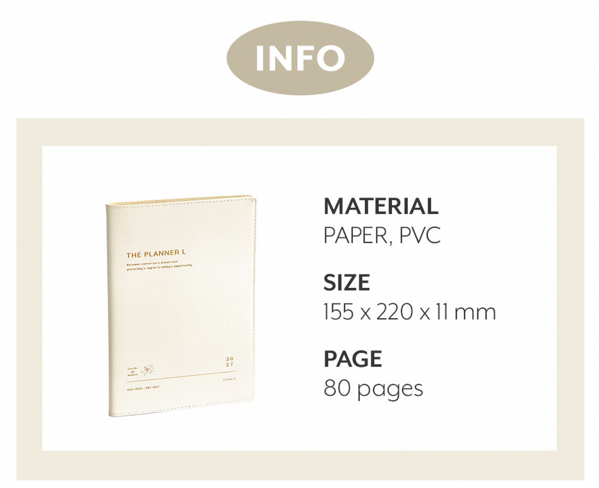 Iconic - Agenda Anual 2027 - Vista Mensual - The Planner L - Steel Blue