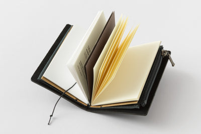 Traveler's Company - Traveler's Notebook Tamaño Tarjeta - Negro - Set 20th Anniversary