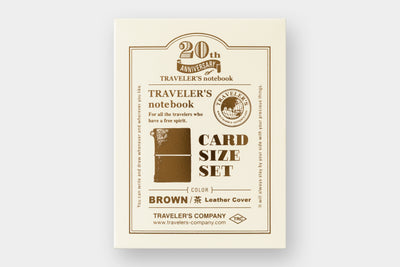 Traveler's Company - Traveler's Notebook Tamaño Tarjeta - Marrón - Set 20th Anniversary