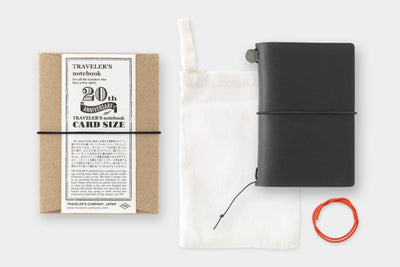 Traveler's Company - Traveler's Notebook Tamaño Tarjeta - Negro - Set 20th Anniversary
