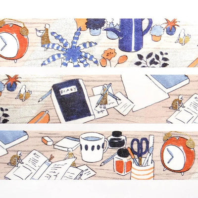 Cozyca Products - Washi Tape con Foil Dorado - Tsukue no Ue