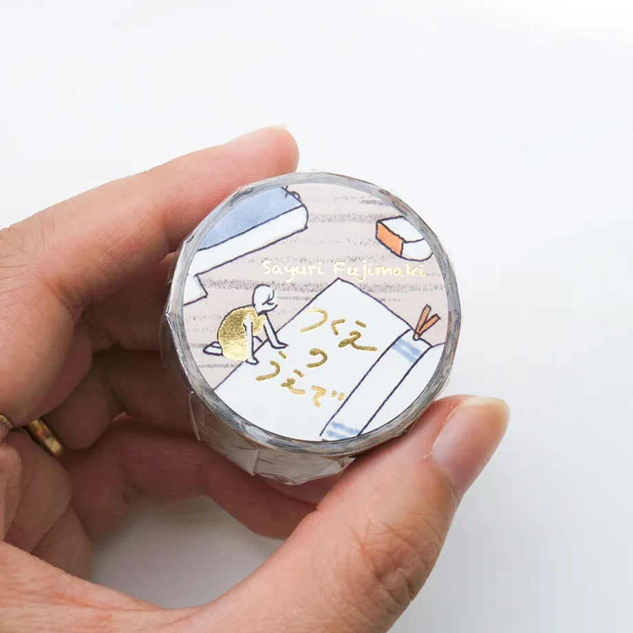 Cozyca Products - Washi Tape con Foil Dorado - Tsukue no Ue
