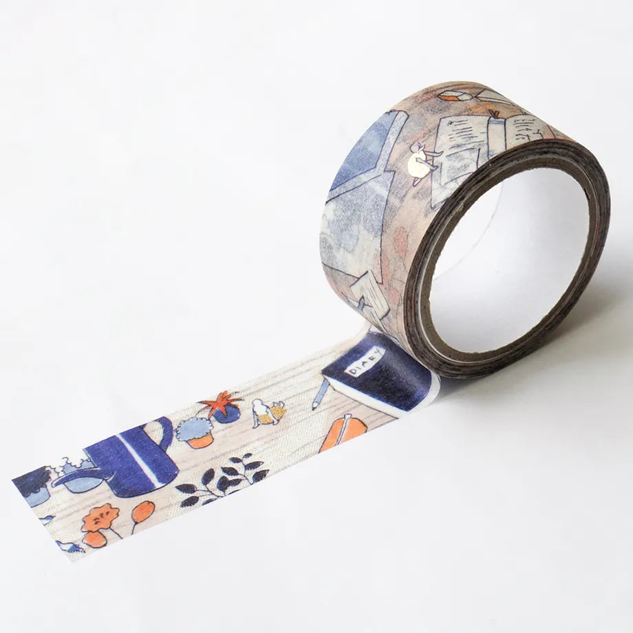 Cozyca Products - Washi Tape con Foil Dorado - Tsukue no Ue