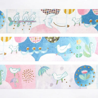Cozyca Products - Washi Tape con Foil Dorado - TORI no OTOSHIMONO
