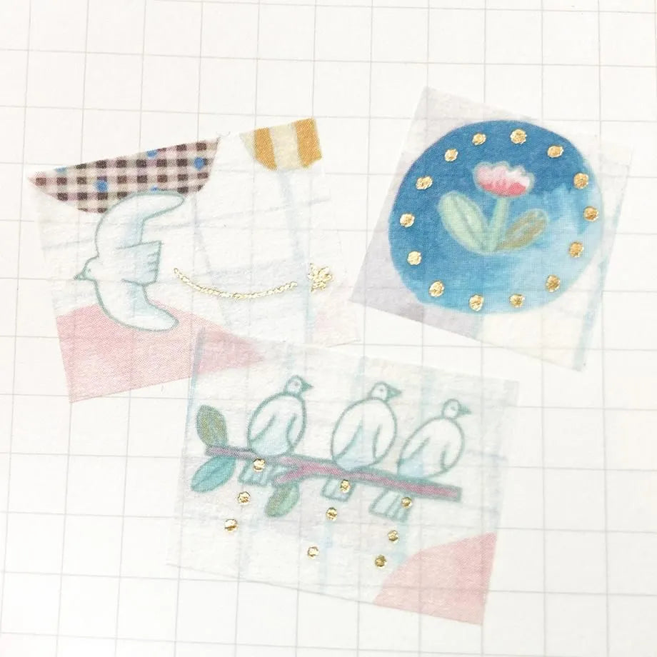Cozyca Products - Washi Tape con Foil Dorado - TORI no OTOSHIMONO