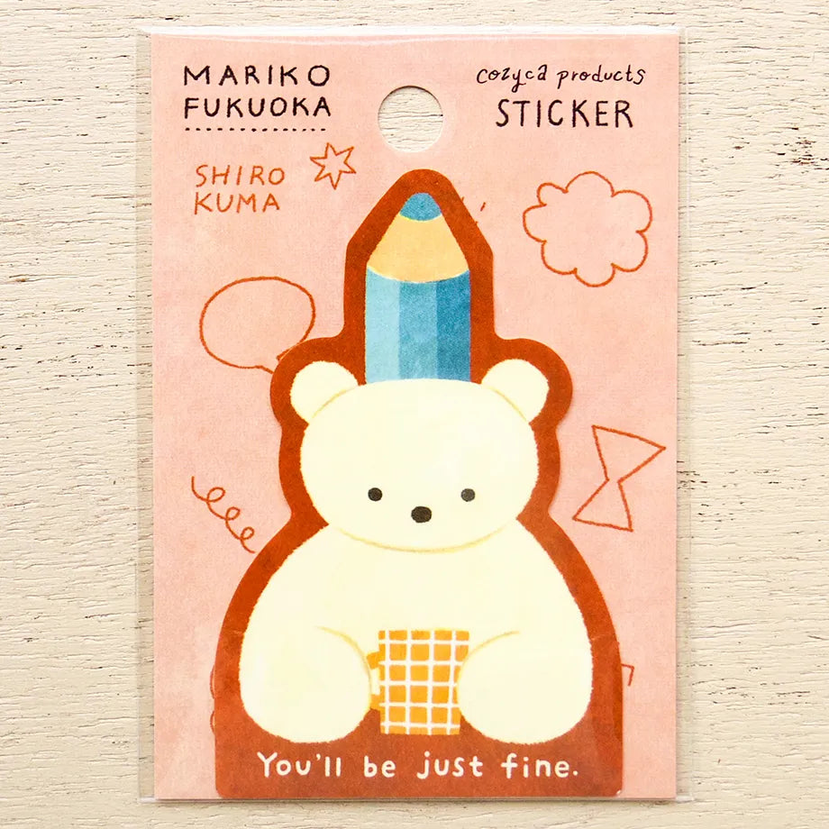 Cozyca Products - Pegatina Mariko Fukuoka - Shiro Kuma