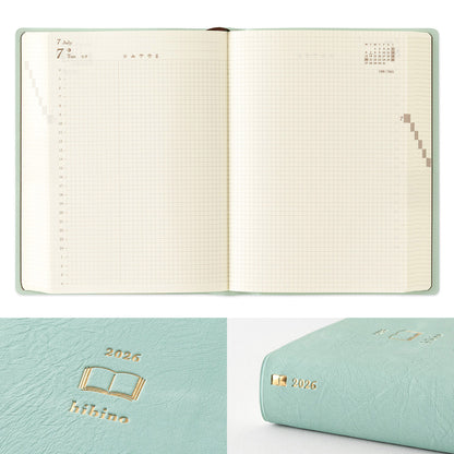 Midori - Agenda Diaria 2026 - Blue Green  - Diary Hibino A6
