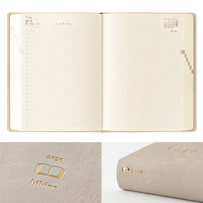 Midori - Agenda Diaria 2026 - Gray - Diary Hibino A6