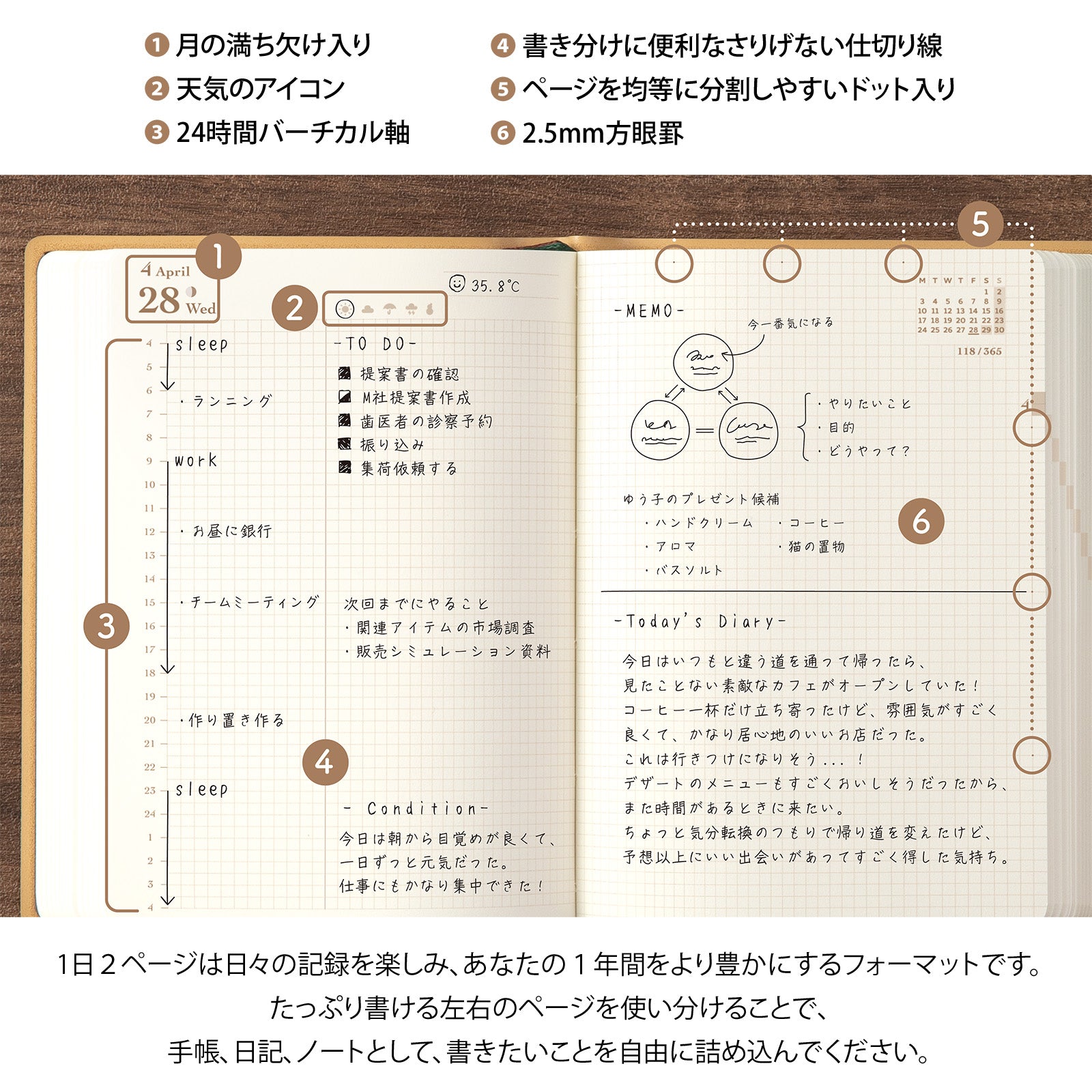 Midori - Agenda Diaria 2027 - Camel  - Diary Hibino A6