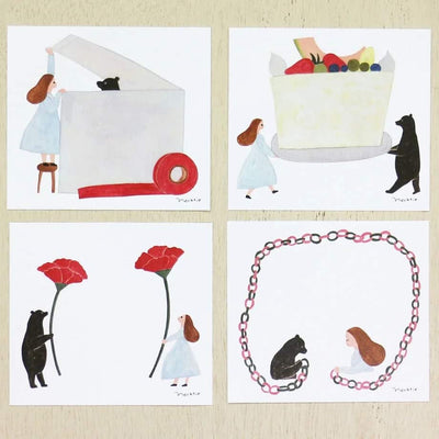 Cozyca Products - Bloc de Notas Cuadradas - Niña y Oso